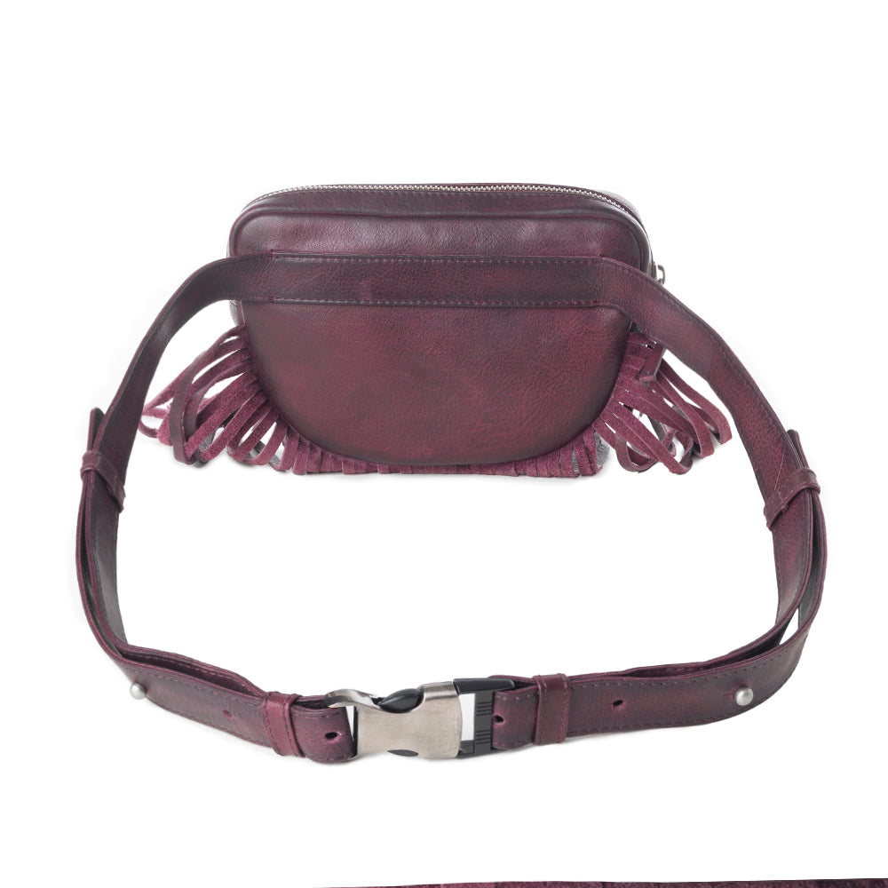 Zidana Stormy Trails Fringed Veg Tanned Leather Bag Variant Combo
