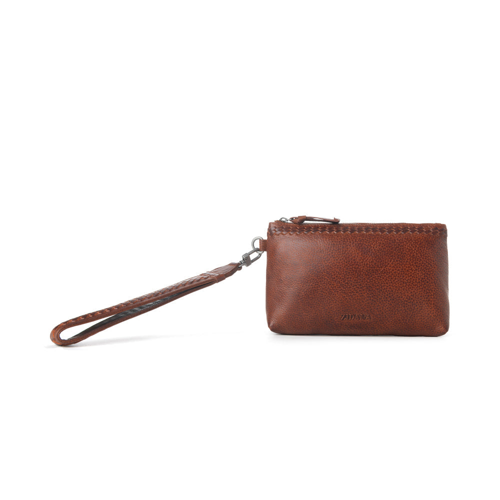 Zidana Ethel Mini Veg Tanned Leather Wristlet Variant Combo