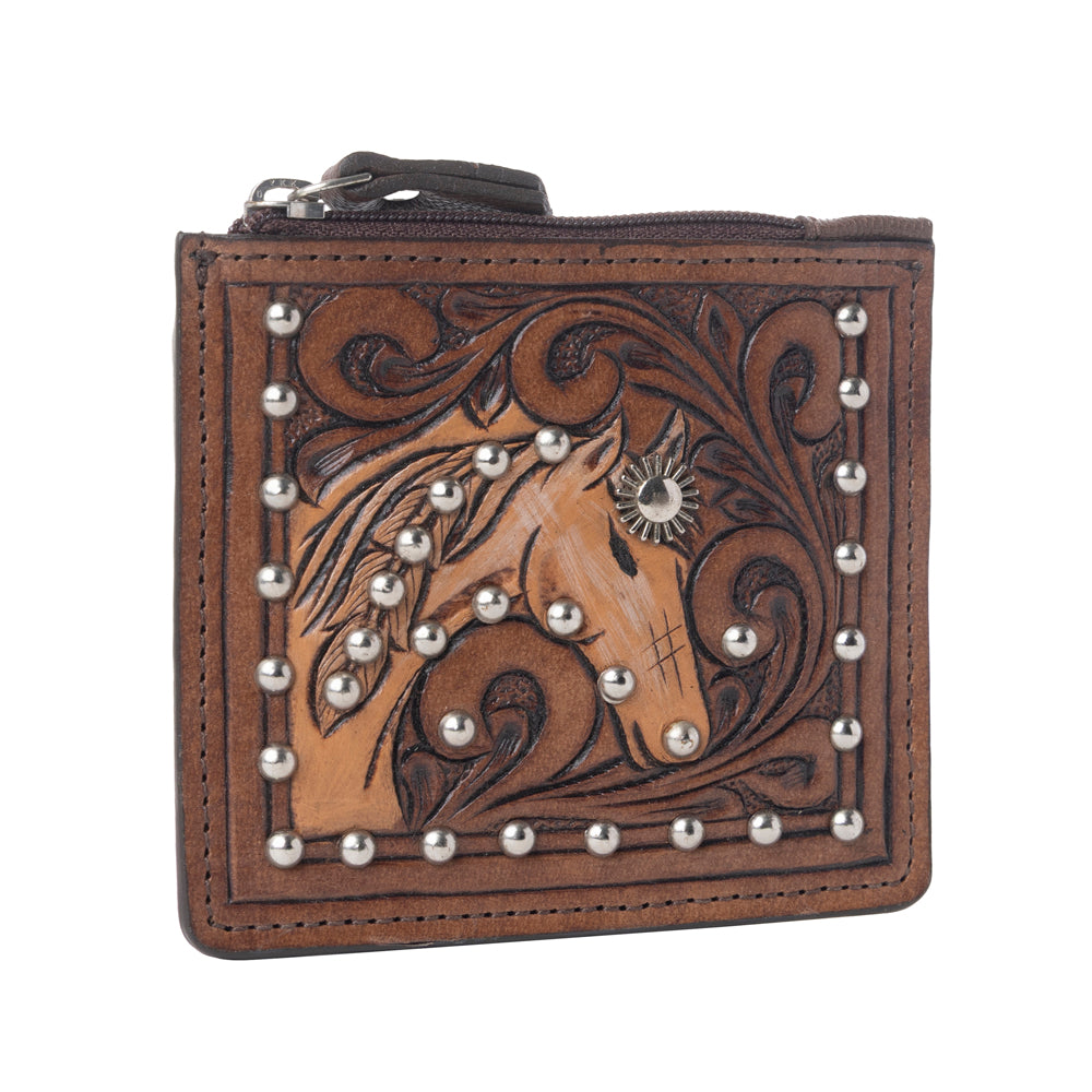 Briar Creek Handtooled Leather Credit Card Holder in Toasted Honey