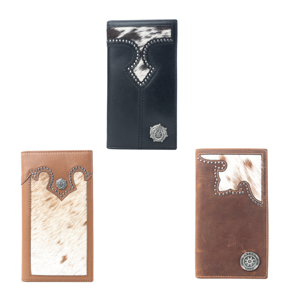 Lariat Crest Hairon Leather Wallet for Men Variant Combo