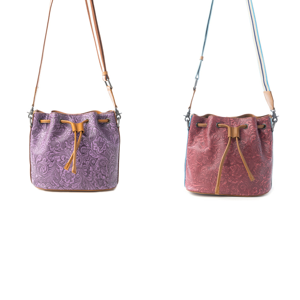 Emberlace Embossed Leather Bucket Bag Variant Combo