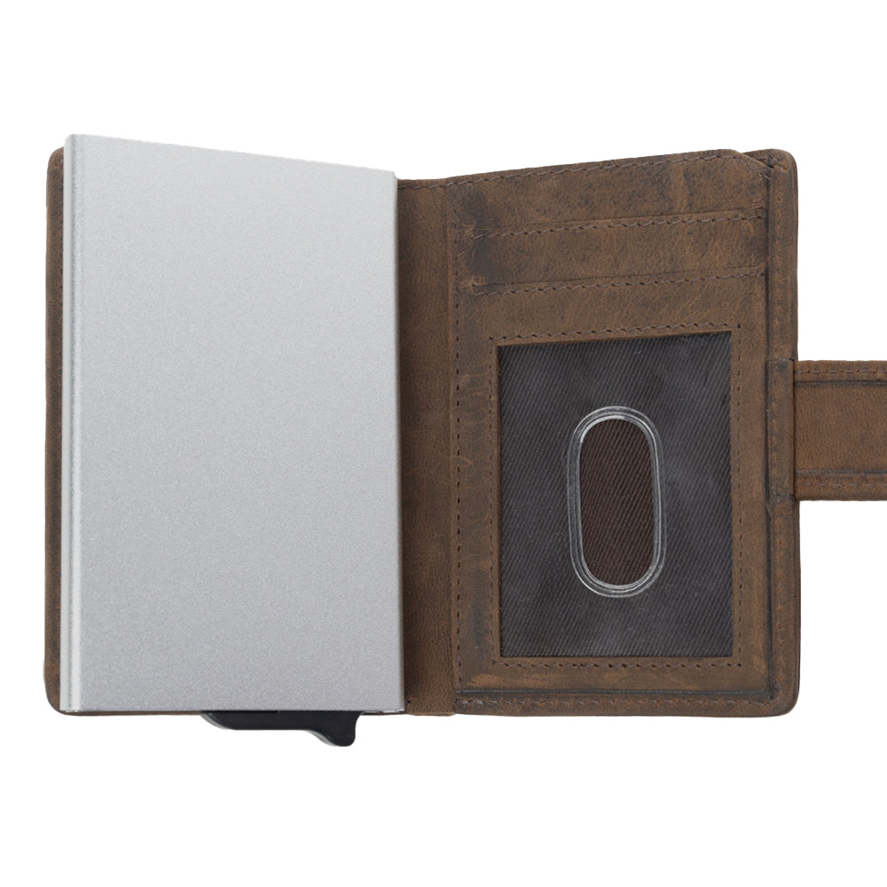 Myra Laredo Trail Leather Credit Card Holder in Smoky Walnut