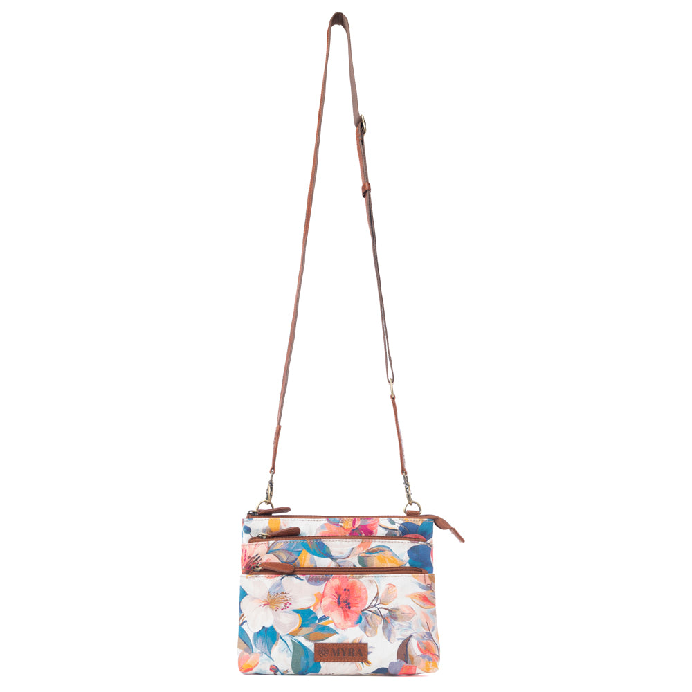 Maple Ridge Cotton & Leather Crossbody Bag in Painted Ivory