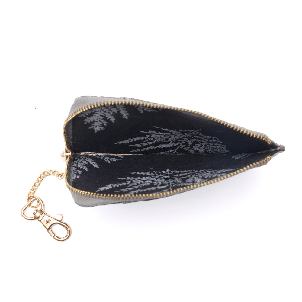 Summer Grove Embossed Leather Credit Card Holder in Slate Grey