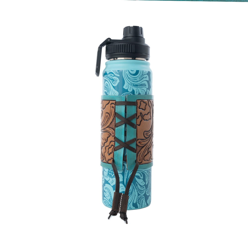 Moo & Bloom Stainless Steel Water Bottle in Turquoise