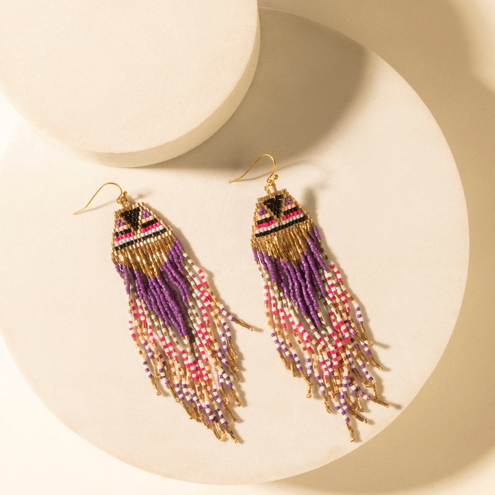 Fiesta S-14204Fringe Earrings in Violet Smoke