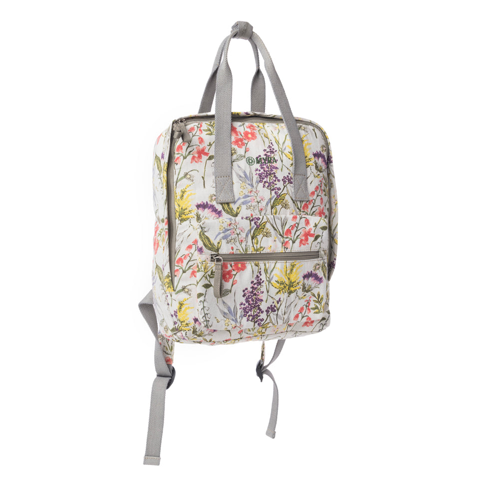 Pine Meadow Cotton & Leather Crossbody Bag in Garden White