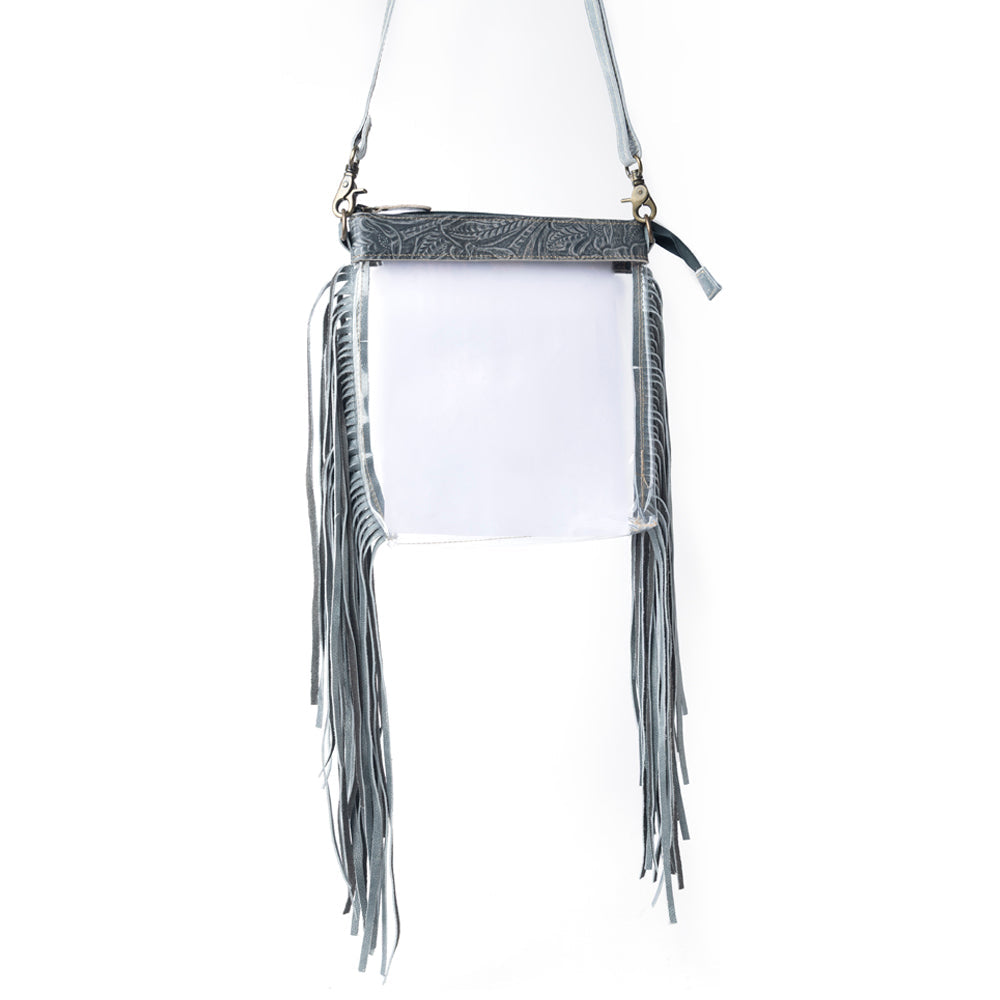 Myra Frontier Trail Clear Fringe Bag in Cactus Moss