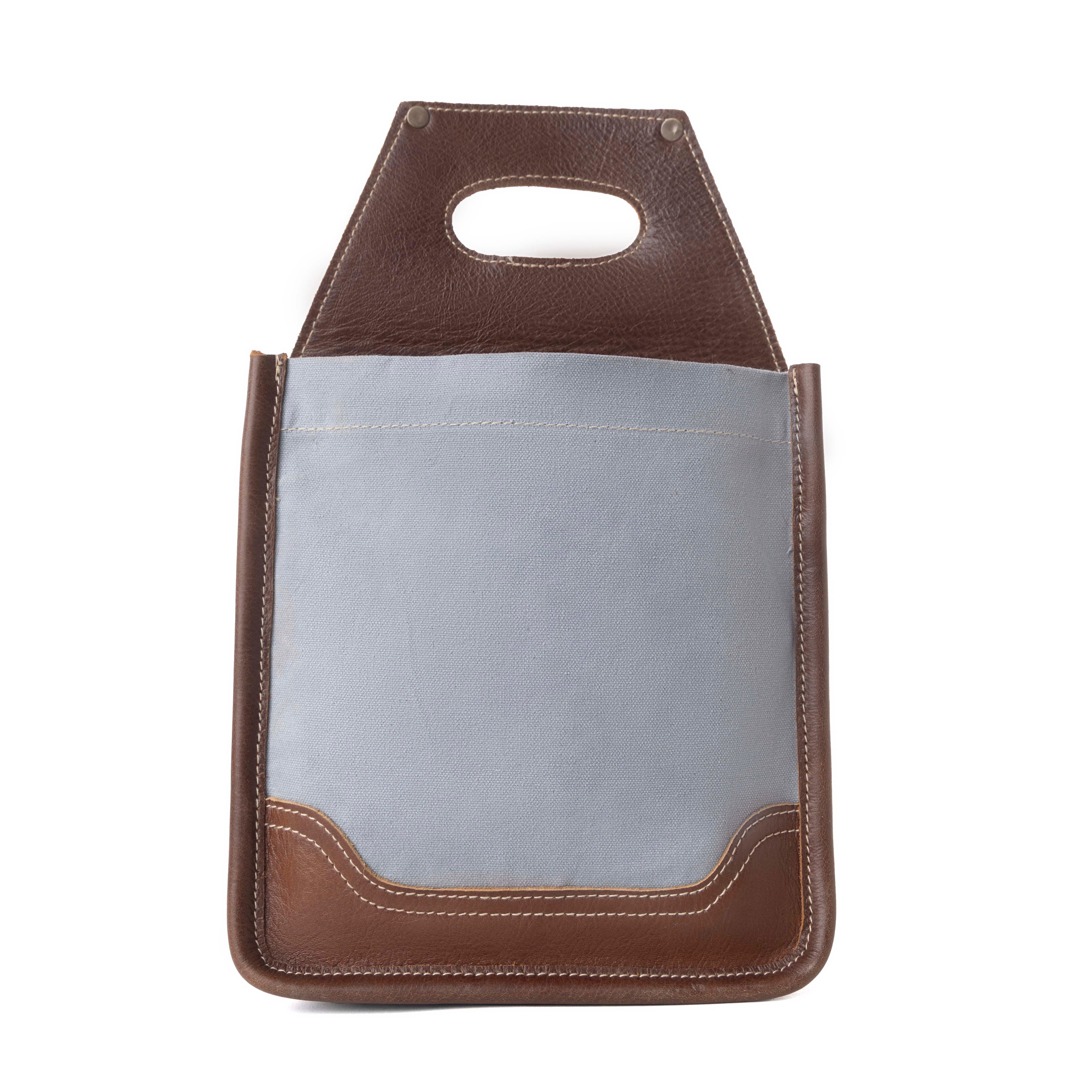 Barrelcut Leather & Canvas Beer Holder in Cedar White