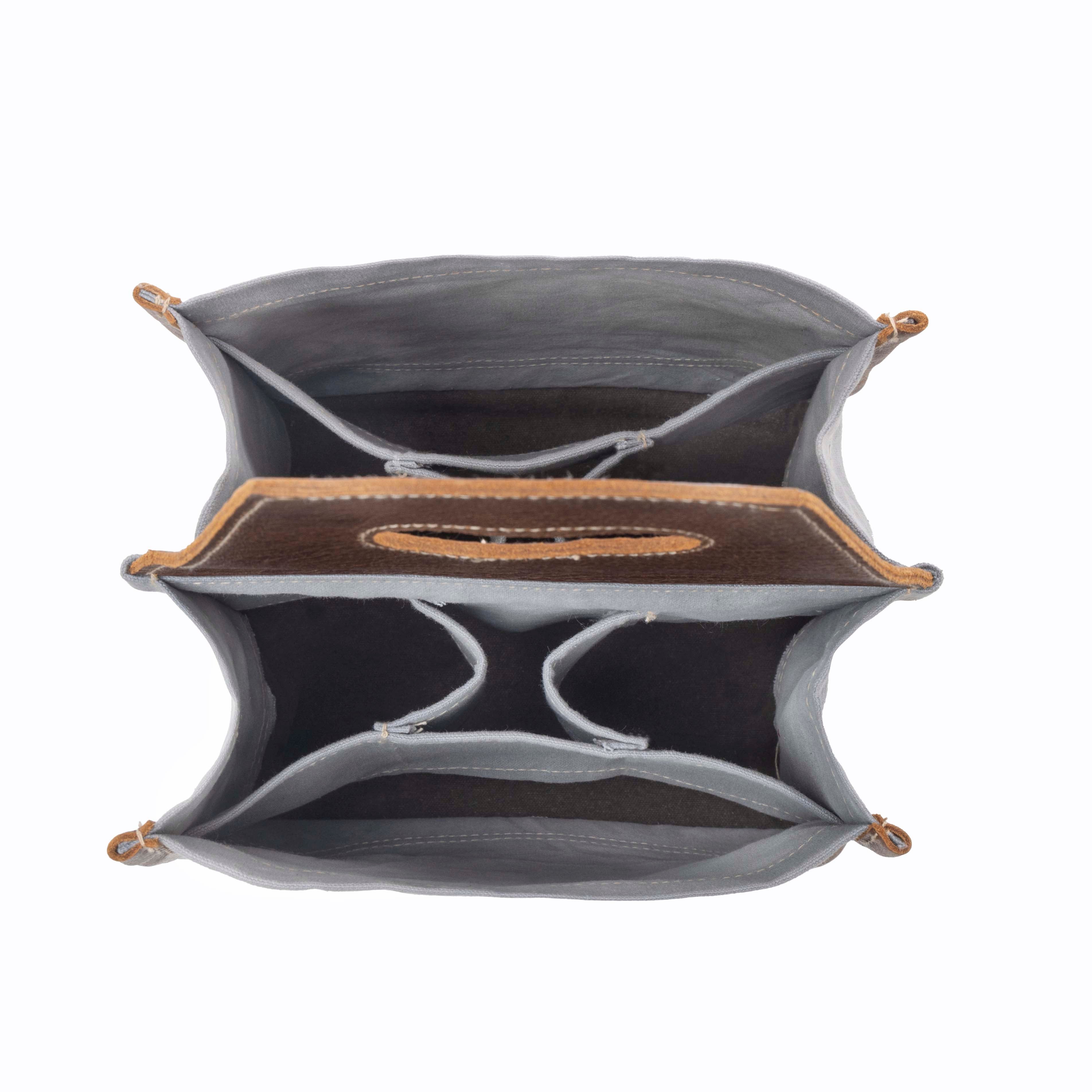 Barrelcut Leather & Canvas Beer Holder in Cedar White