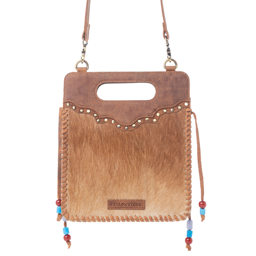 Yellowstone Lone Creek Handtooled Bag in Ivory Mahogany