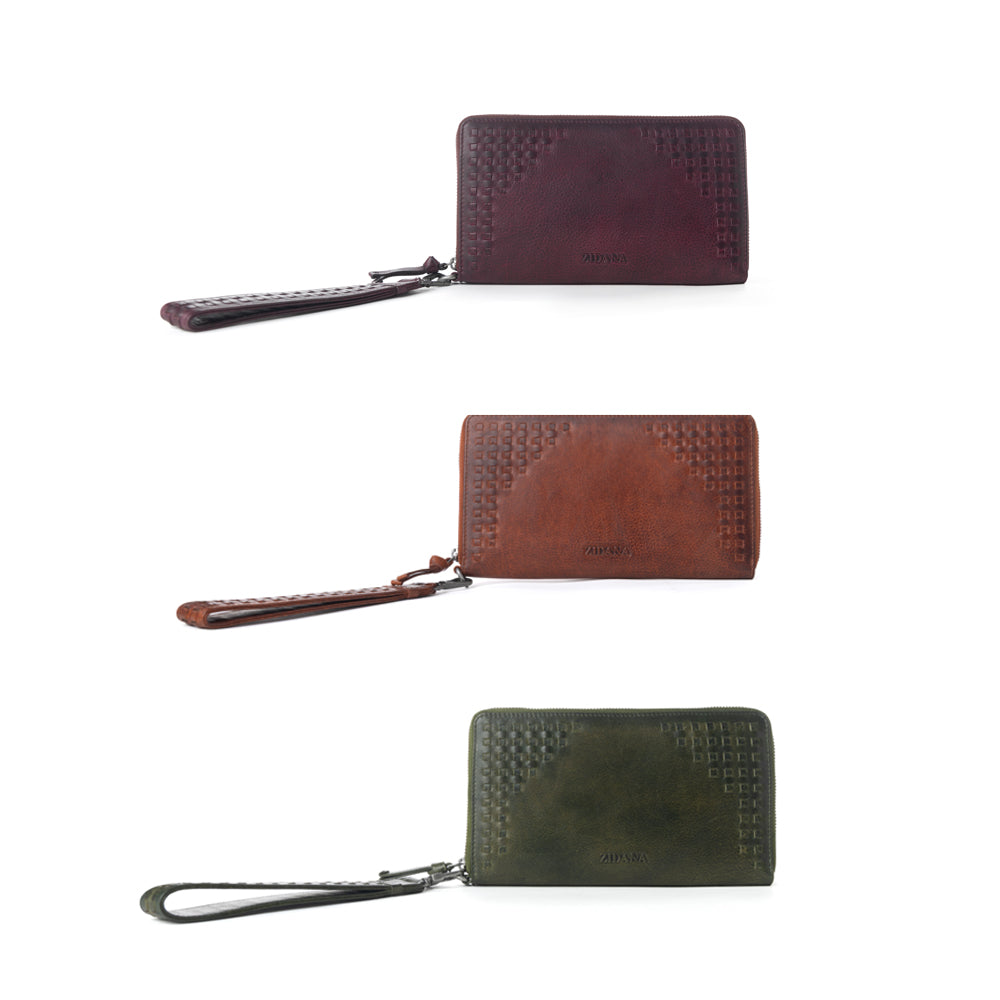 Zidana Elko Braided Veg Tanned Leather Wallet Variant Combo