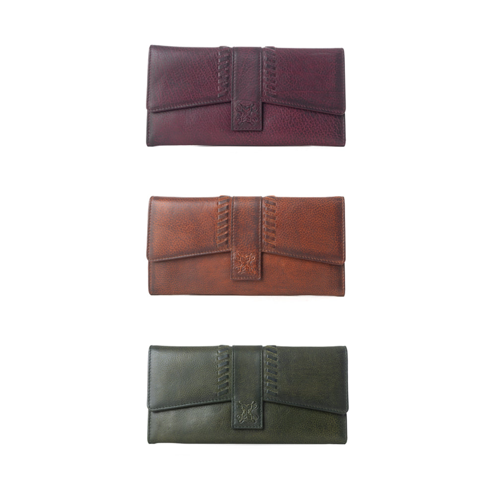 Zidana Santa Fe Woven Veg Tanned Leather Wallet Variant Combo
