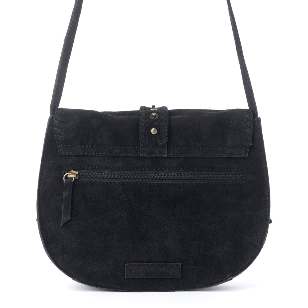 Yellowstone Iron Frontier Suede Leather Bag in Jet Black