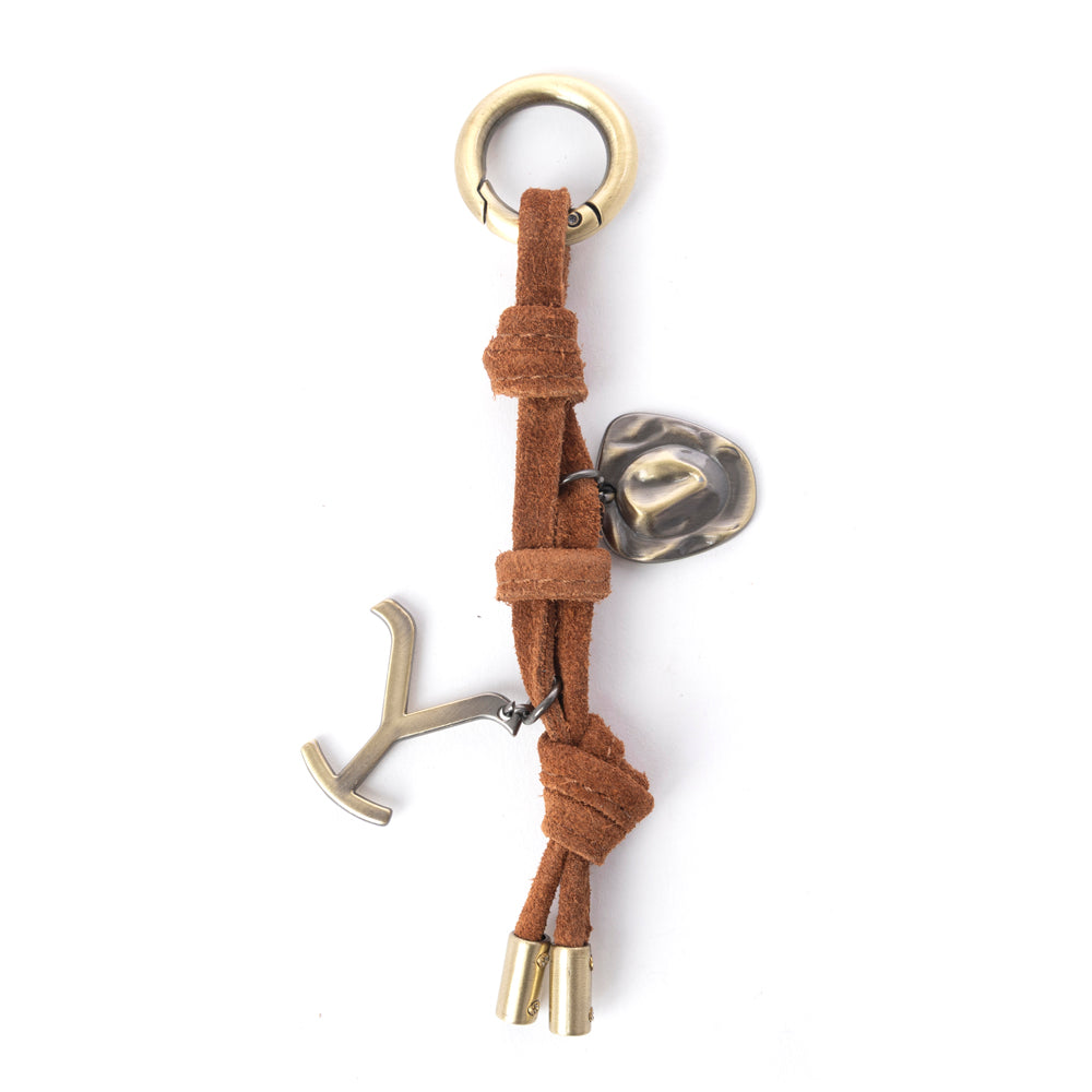Yellowstone Lariat Loop Leather Key Fob in Warm Ochre