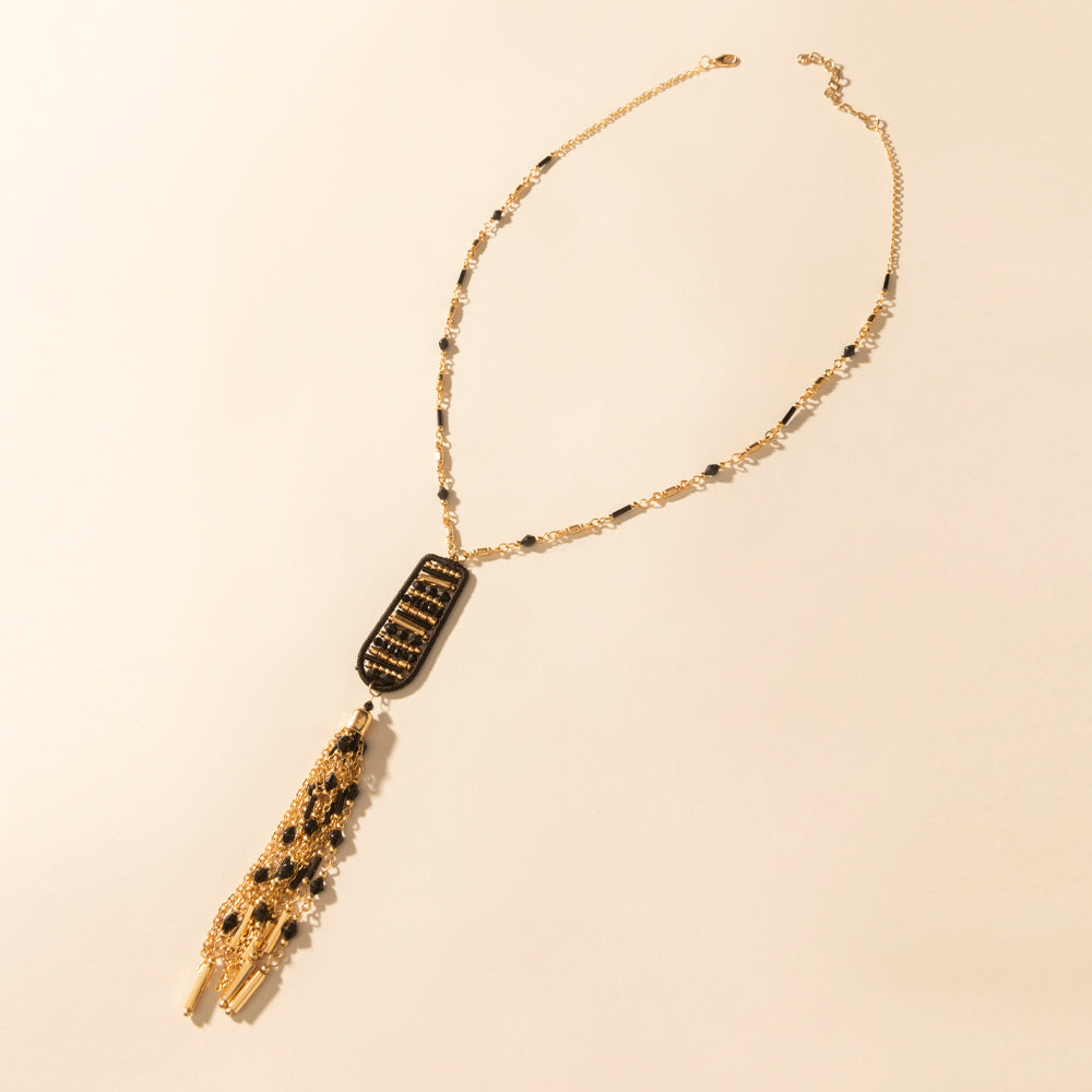 Trailstamp Pendant Necklace in Burnished Tan