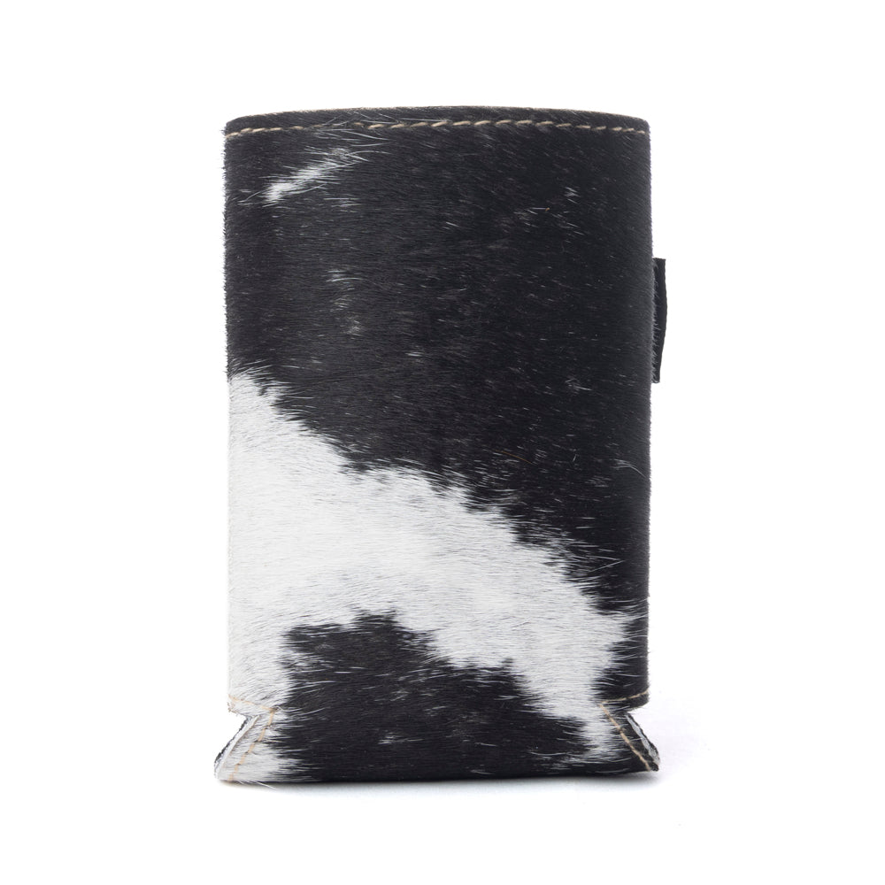 Birch Valley Hairon Leather Beer Can Holder in Ivory Slate