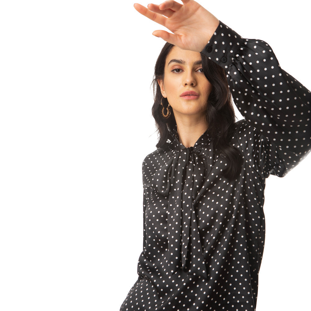 Polka Galore Bow Top