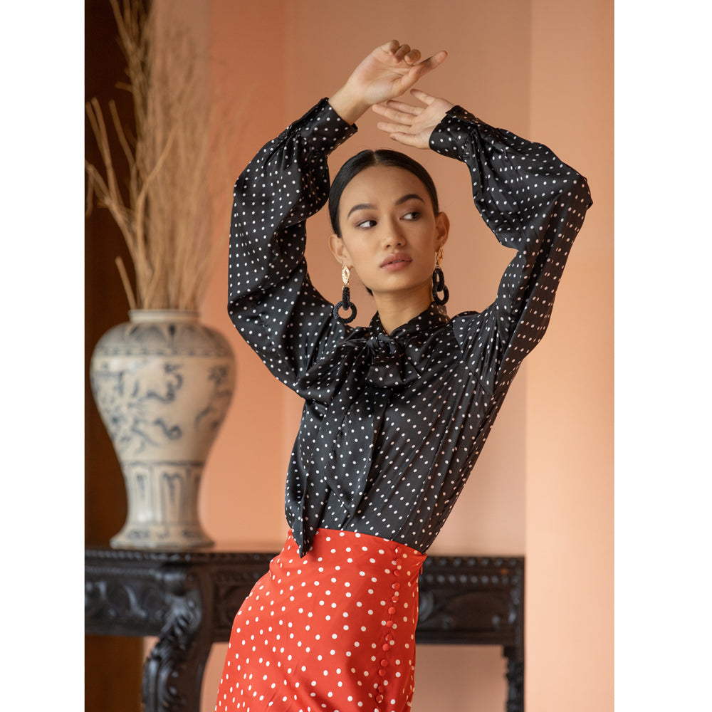 Polka Galore Bow Top