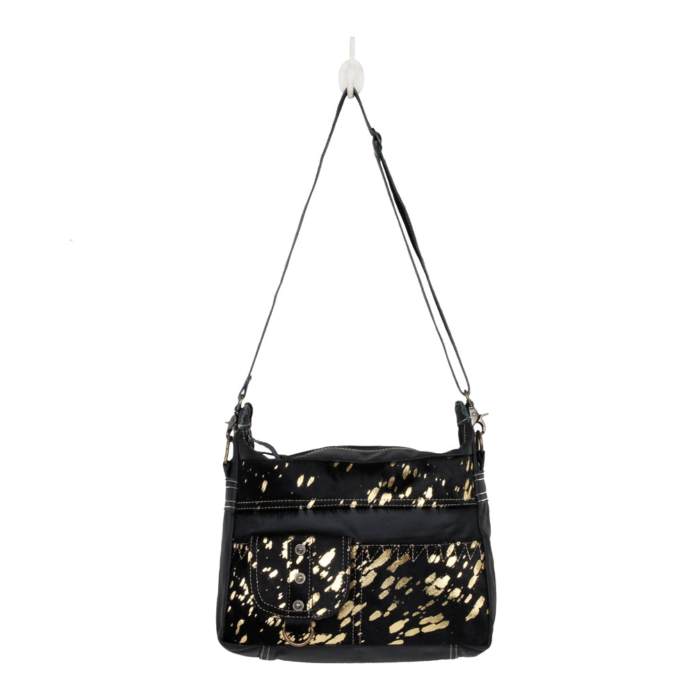 MODERN LEATHER AND HAIRON BAG