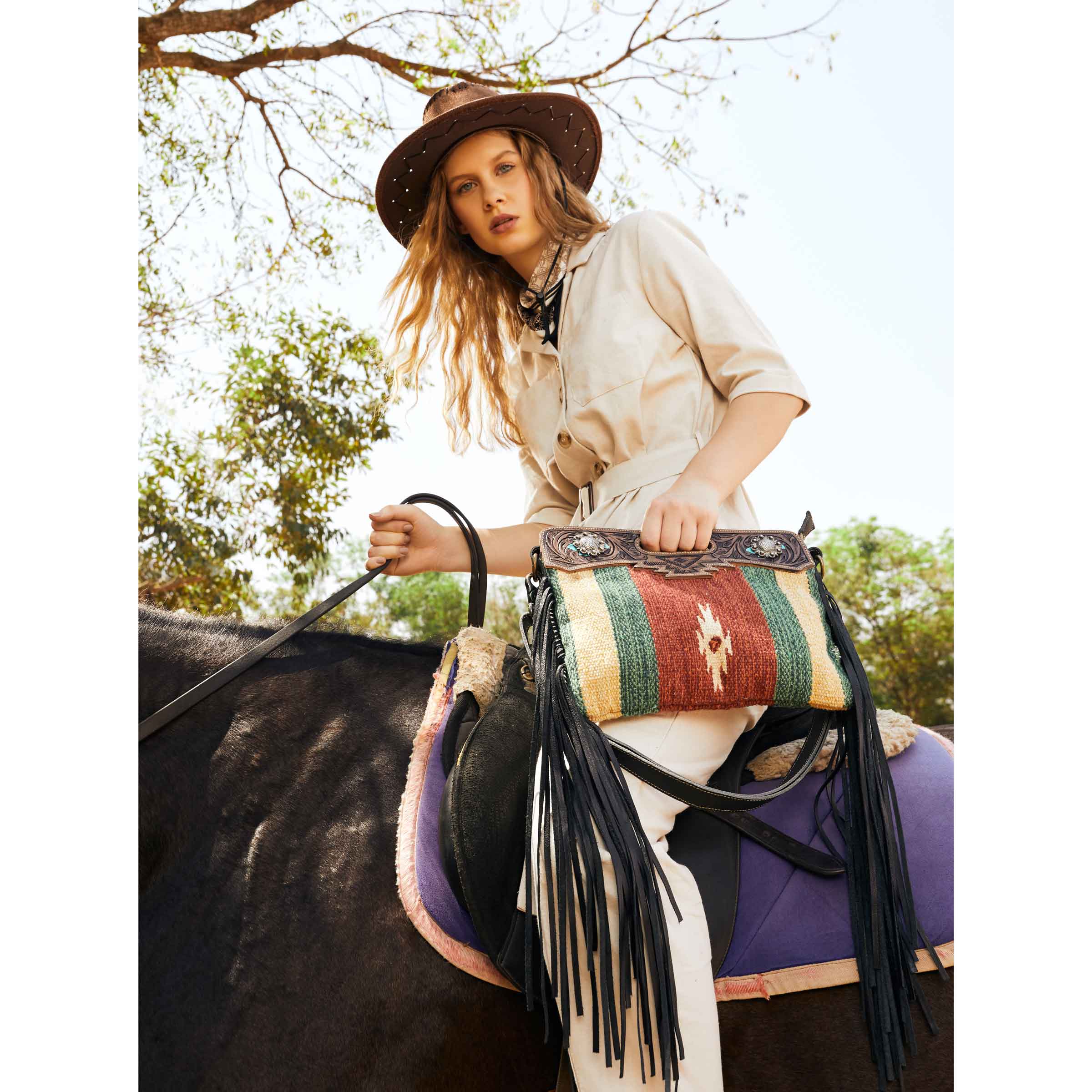 Rubious Hand-Tooled Bag