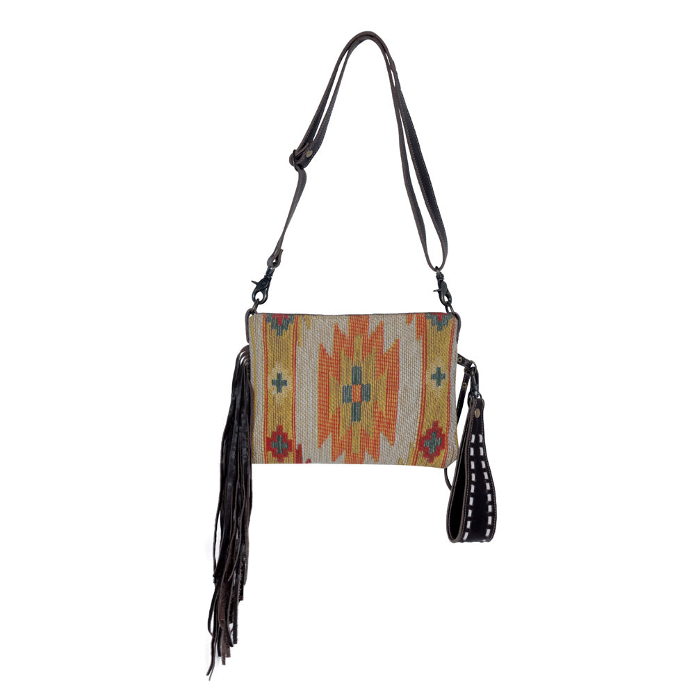 Dazzling Yellow Hand-Tooled Bag