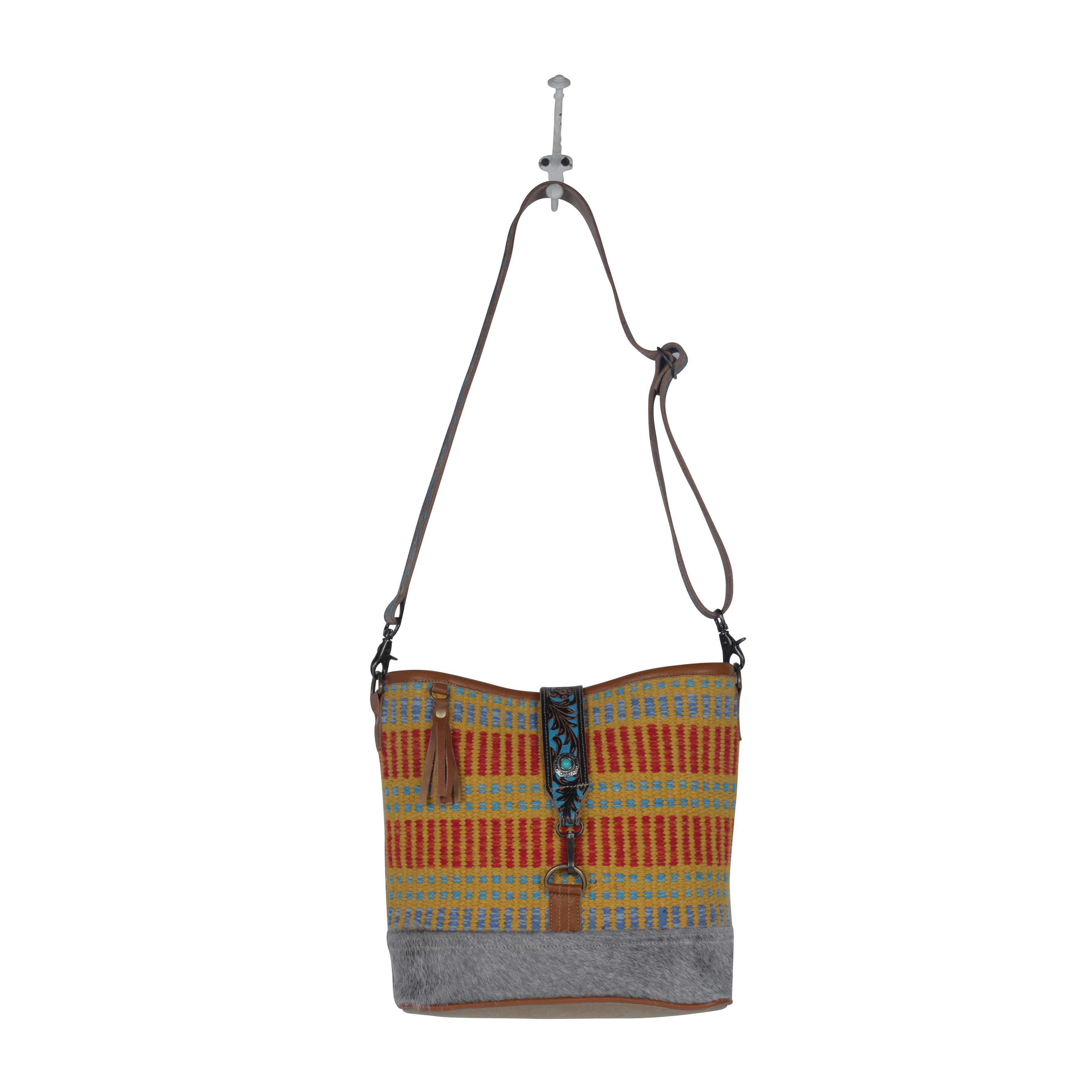 Vivid Orange Hand-Tooled Bag