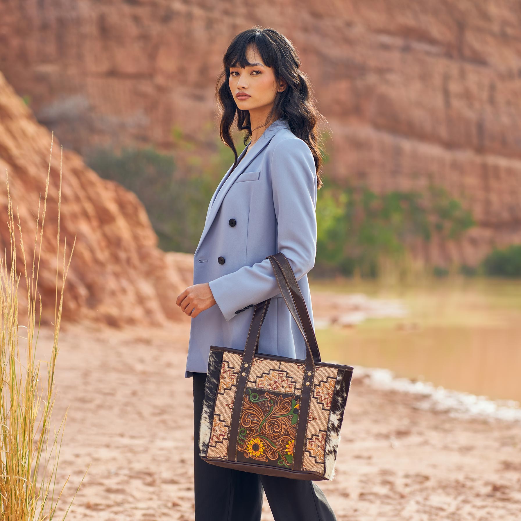 Fleur Hand-Tooled Bag