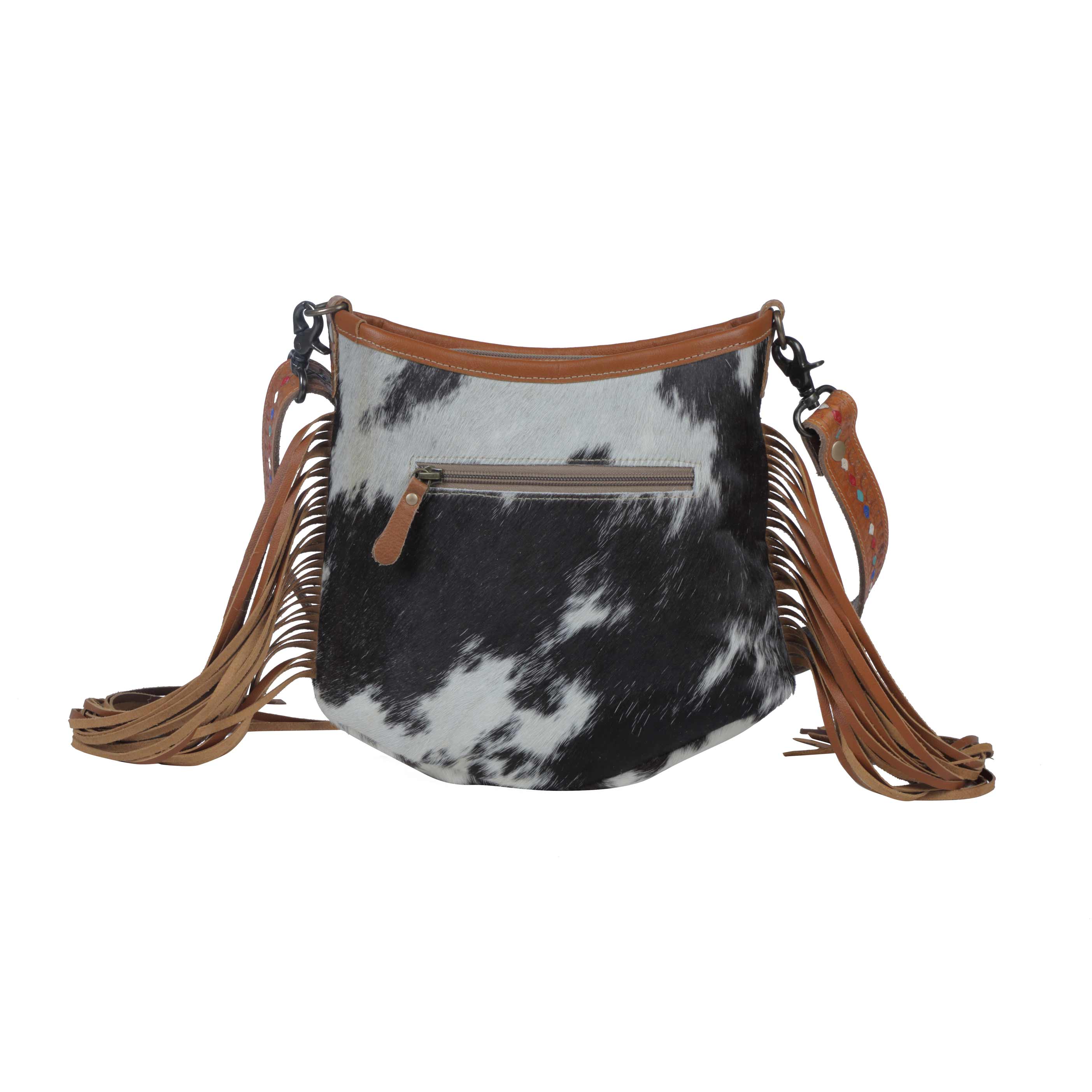 Brown Quilt Hand-Tooled Bag