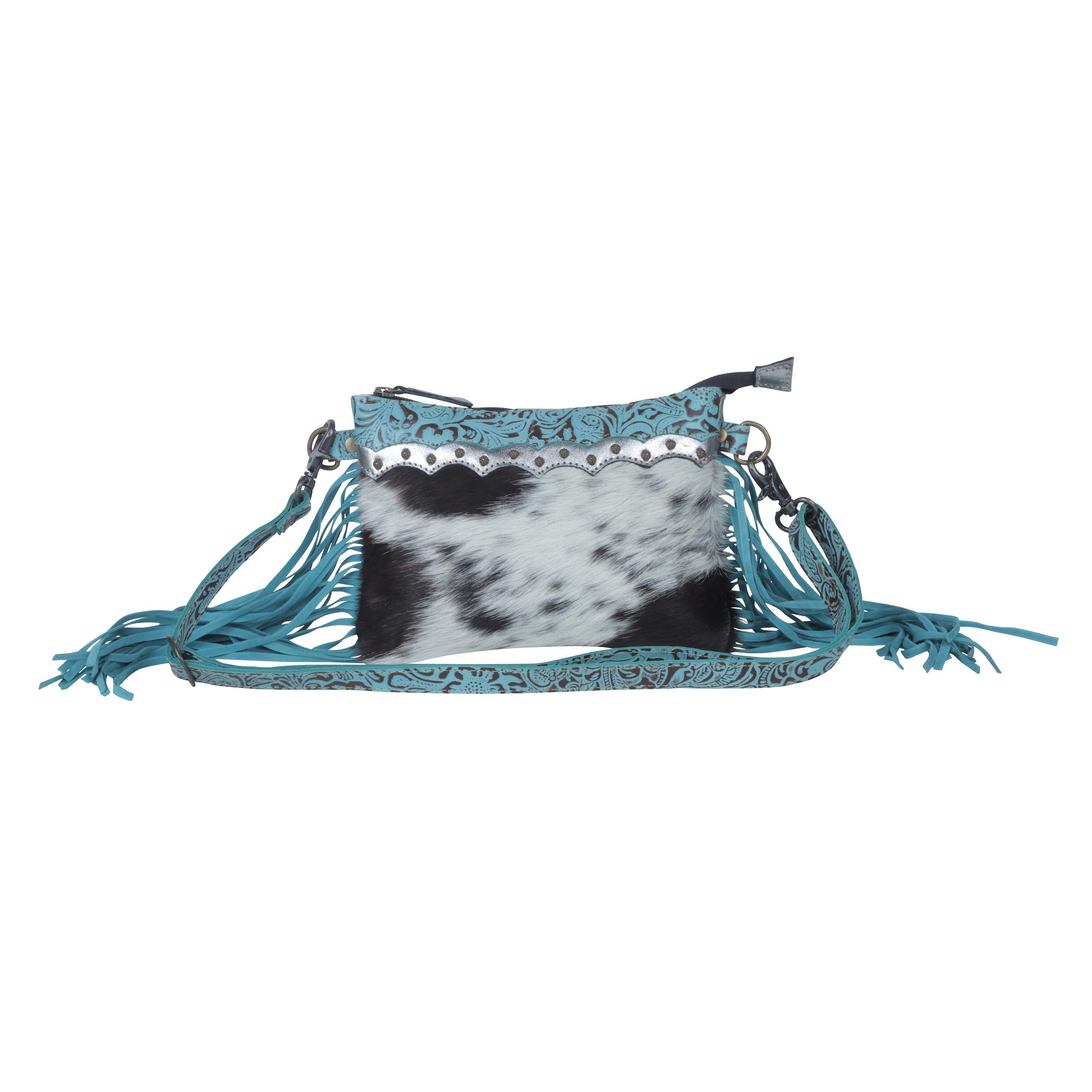Exotic Azure Leather & Hairon Bag