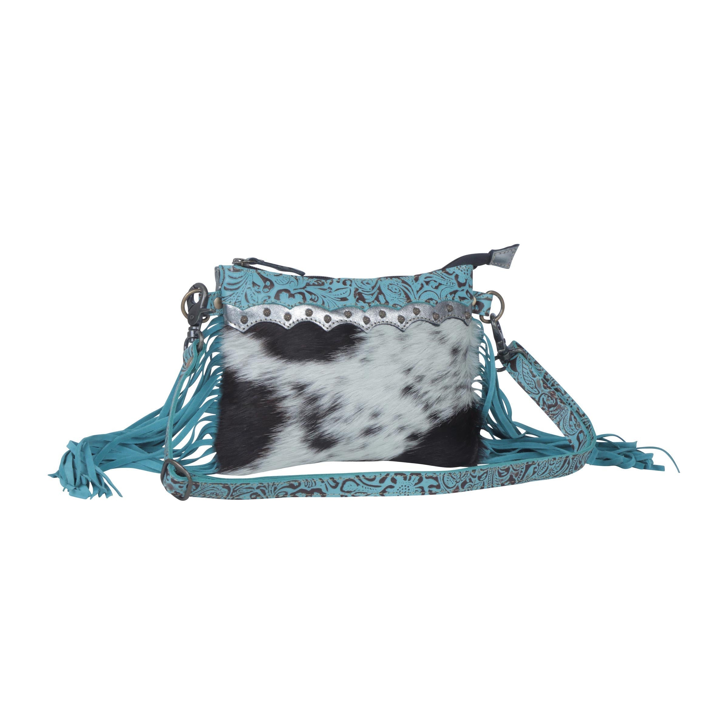 Exotic Azure Leather & Hairon Bag