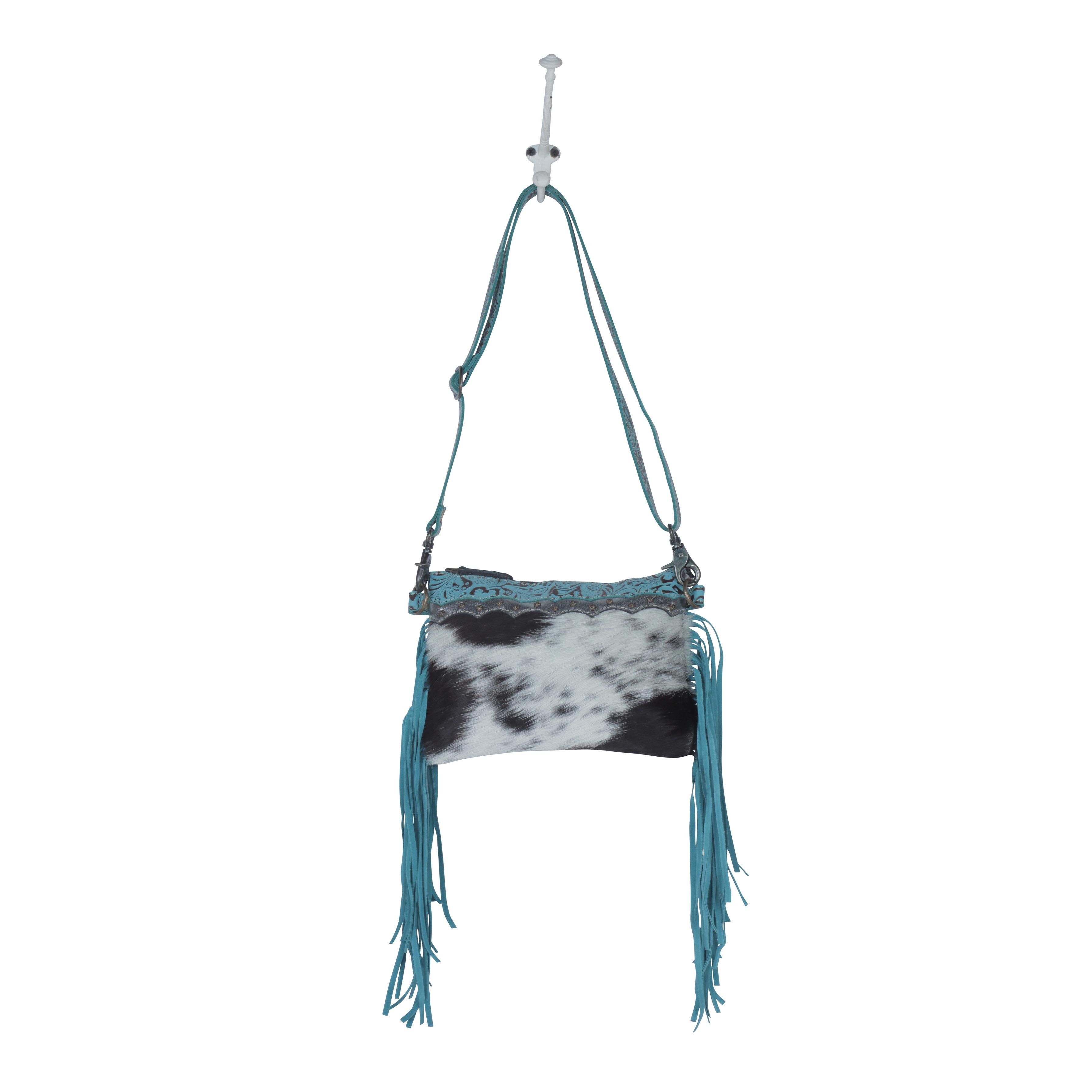 Exotic Azure Leather & Hairon Bag