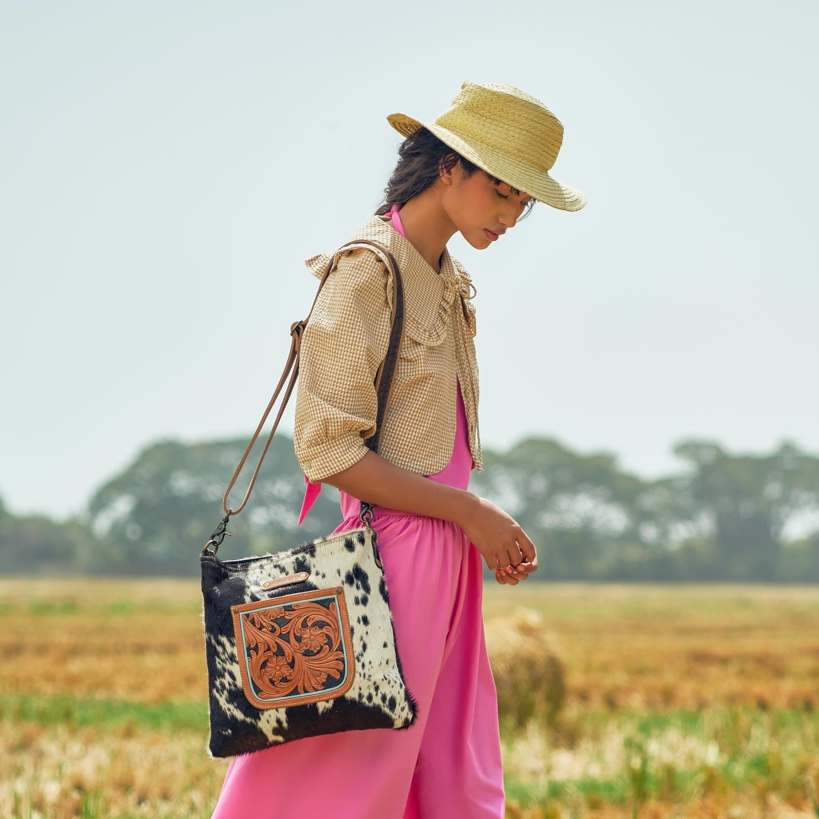 Flowering Hand-Tooled Bag