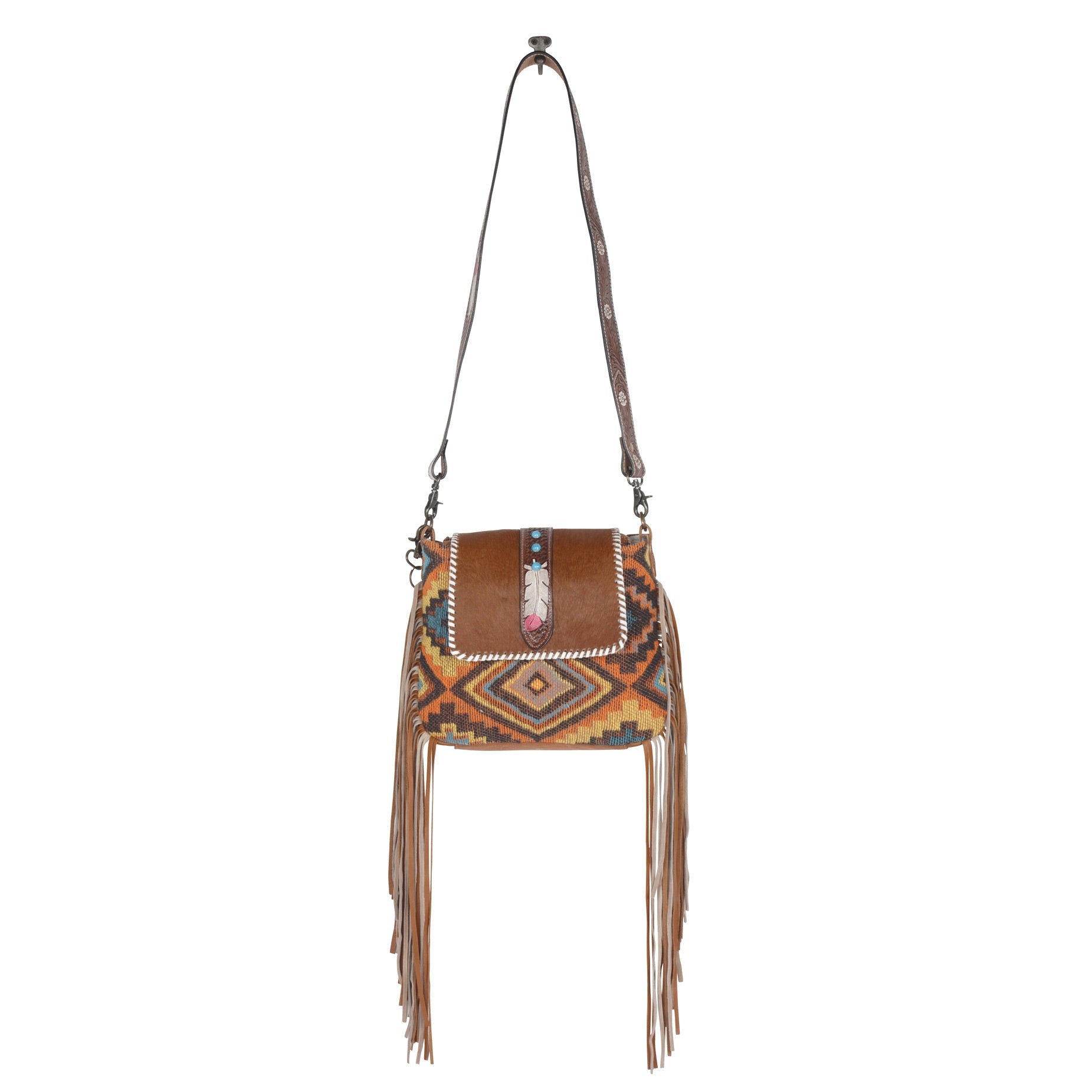 Beaded Frills Hand-Tooled Bag