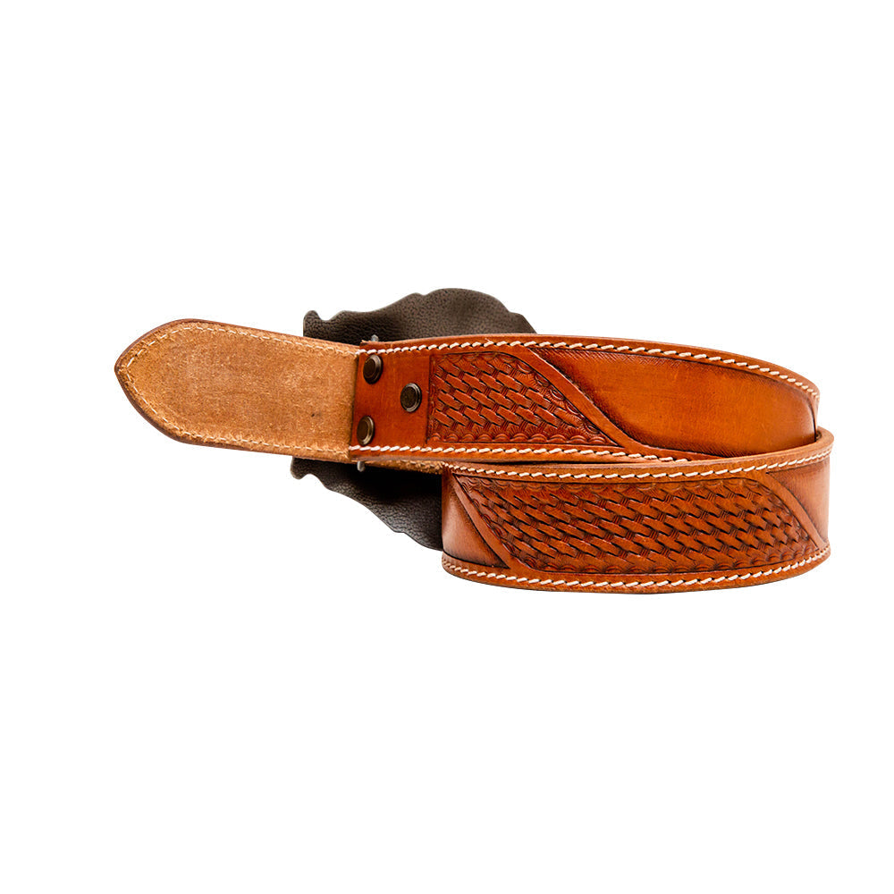 Coco-Bean Hand-Tooled Leather Women's Belt