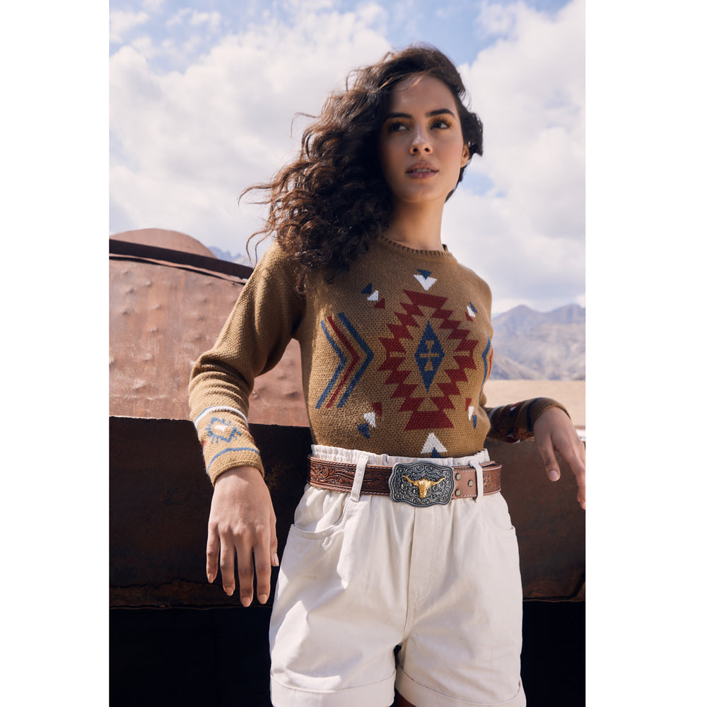 Frenzy Hand-Tooled Leather Women's Belt