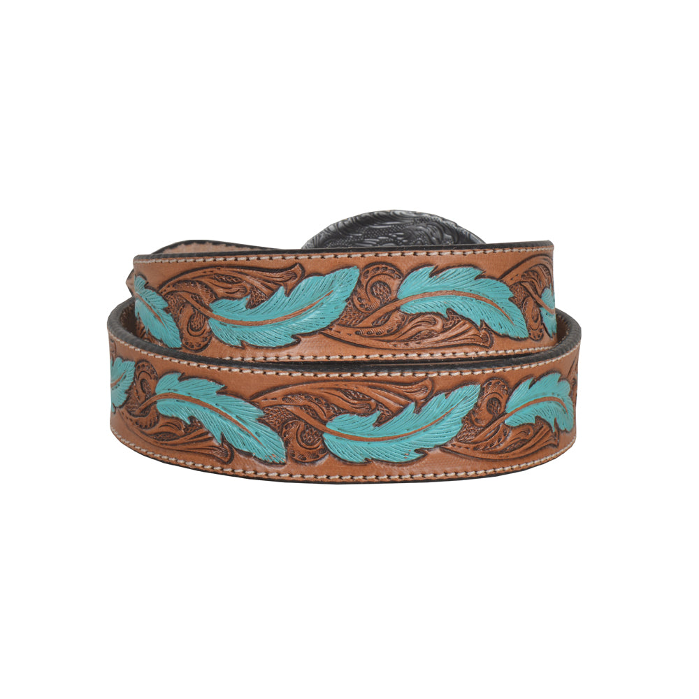Radianite Hand-Tooled Leather Womens's Belt
