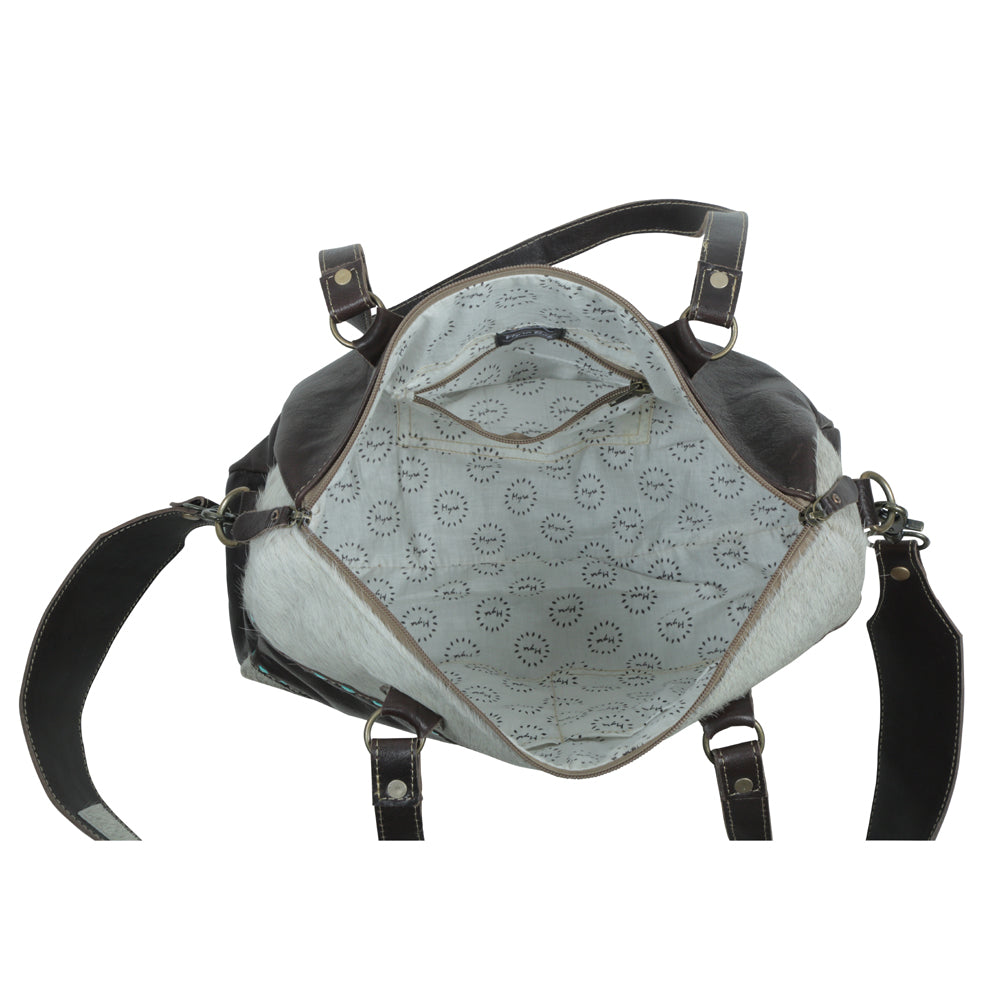 Turquoise edges Hand-Tooled Bag