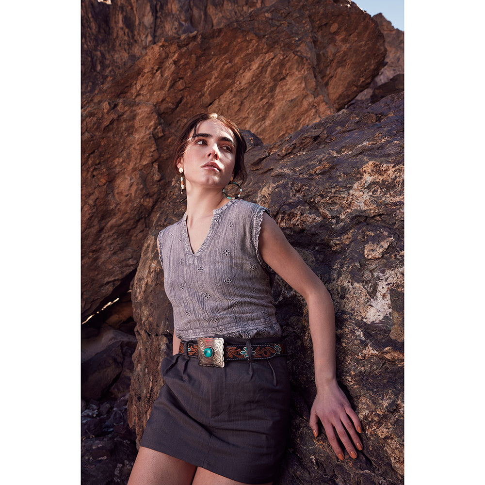 Klepto Hand-Tooled Concho Women's Belt