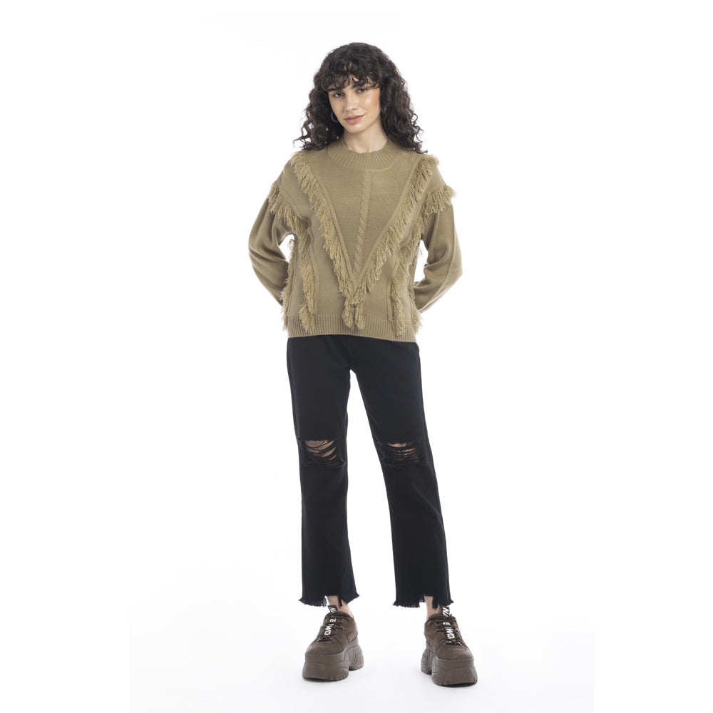 Tessa Fringe Accent Sweater