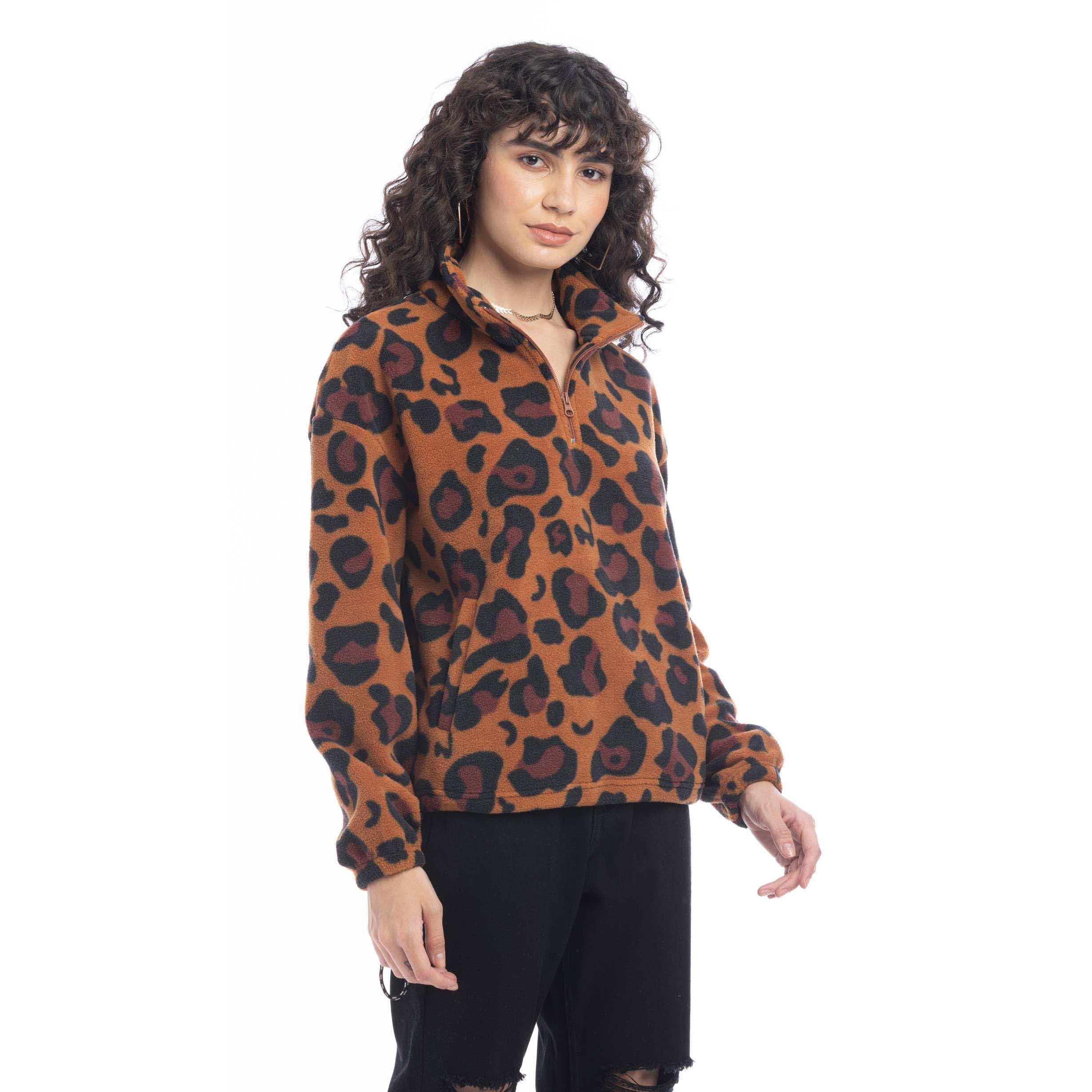 Maren High Collar Jacket in Animal Print