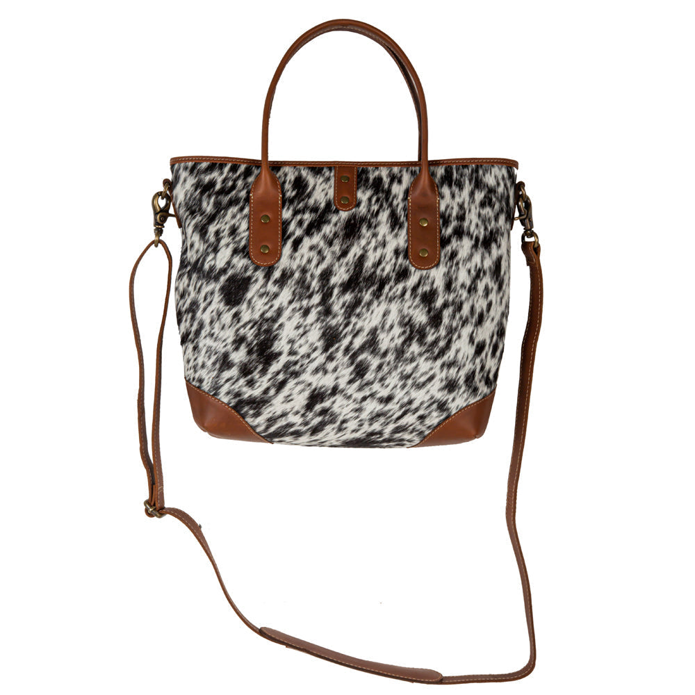 Cullom Trail Hair-On Hide Leather Hairon Bag In Black