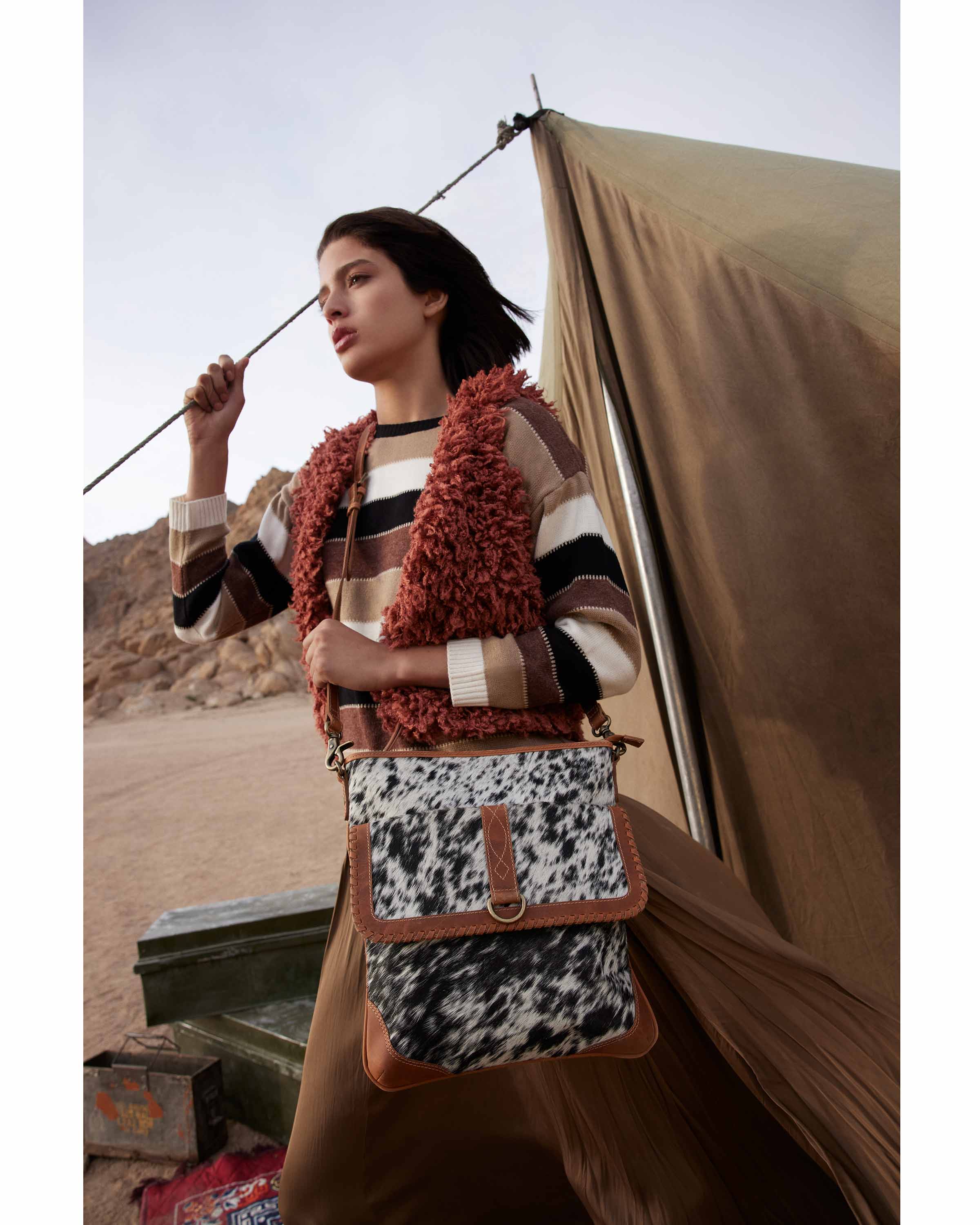 Taragon Hair-On Hide Canvas Hairon Bag