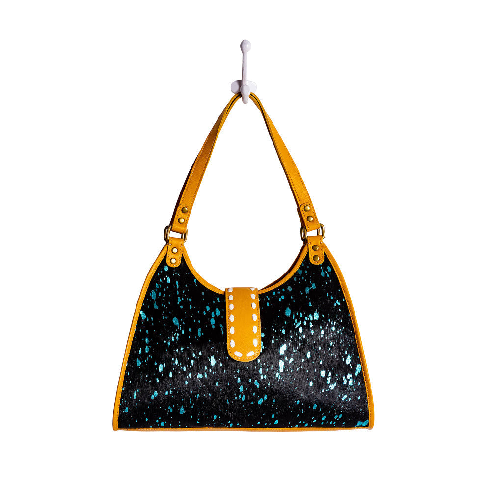 Skyviews Hairon & Leather Bag in Yellow