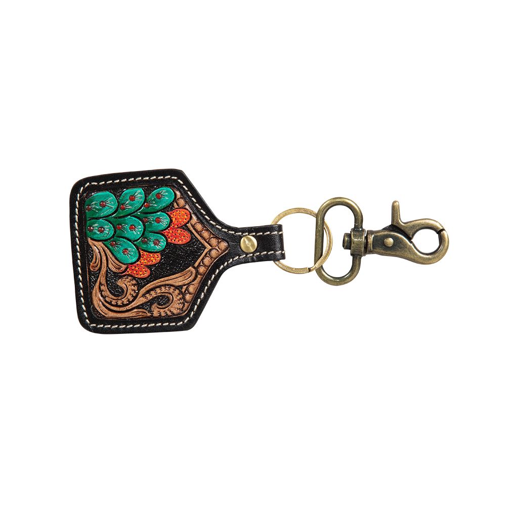 Prairie Grasslands Hand-Tooled Key Fob