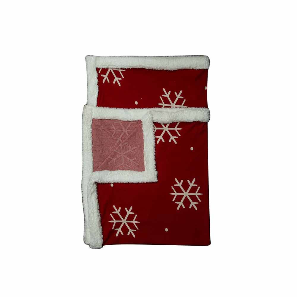Snowing In Santa Town Fur Edged Throw