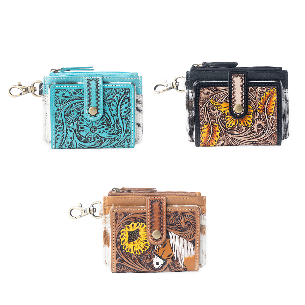 Wildflowers of the Prairie Credit Card Holder In Brown