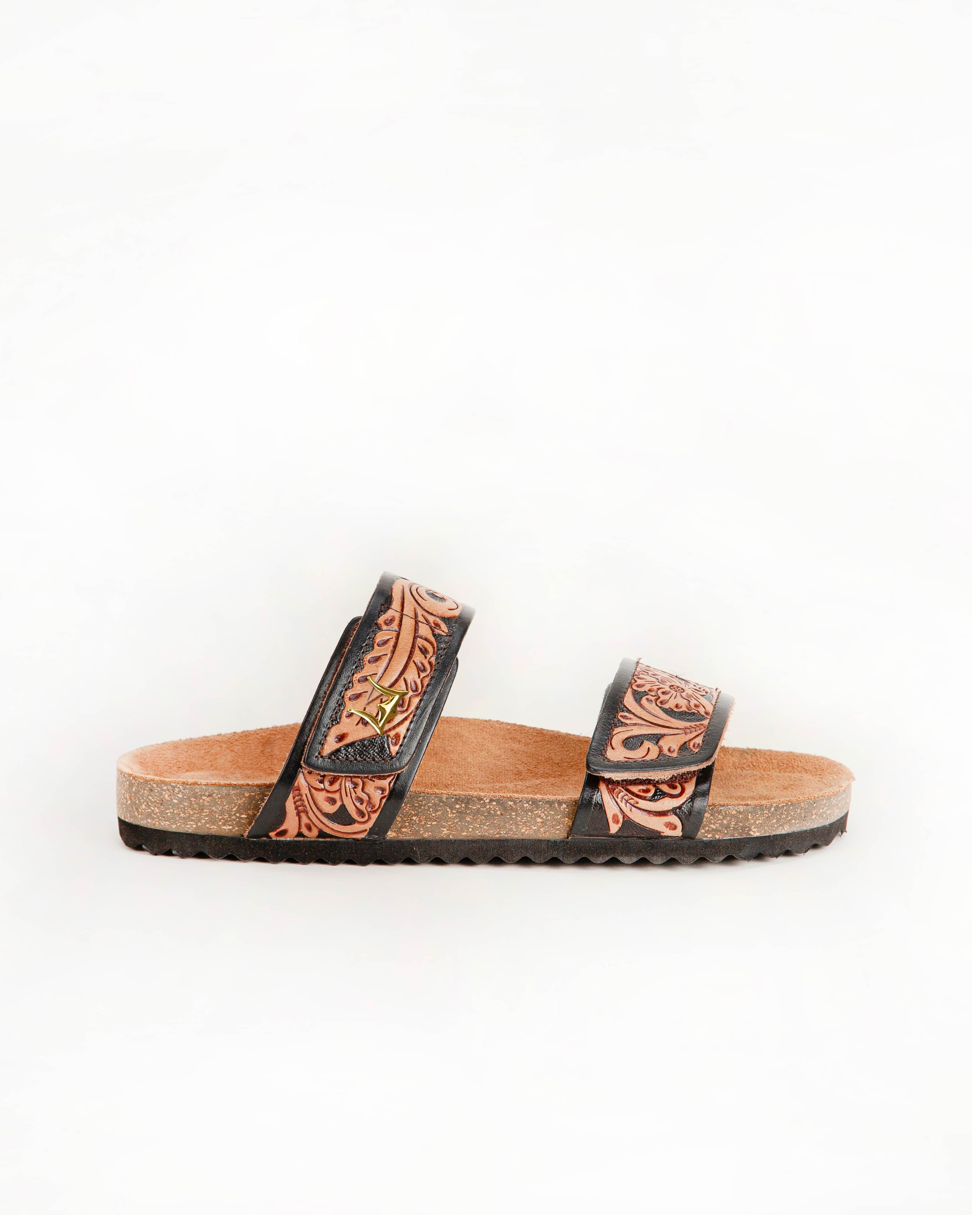 Deen Canyon Sandals - Handtooled Leather