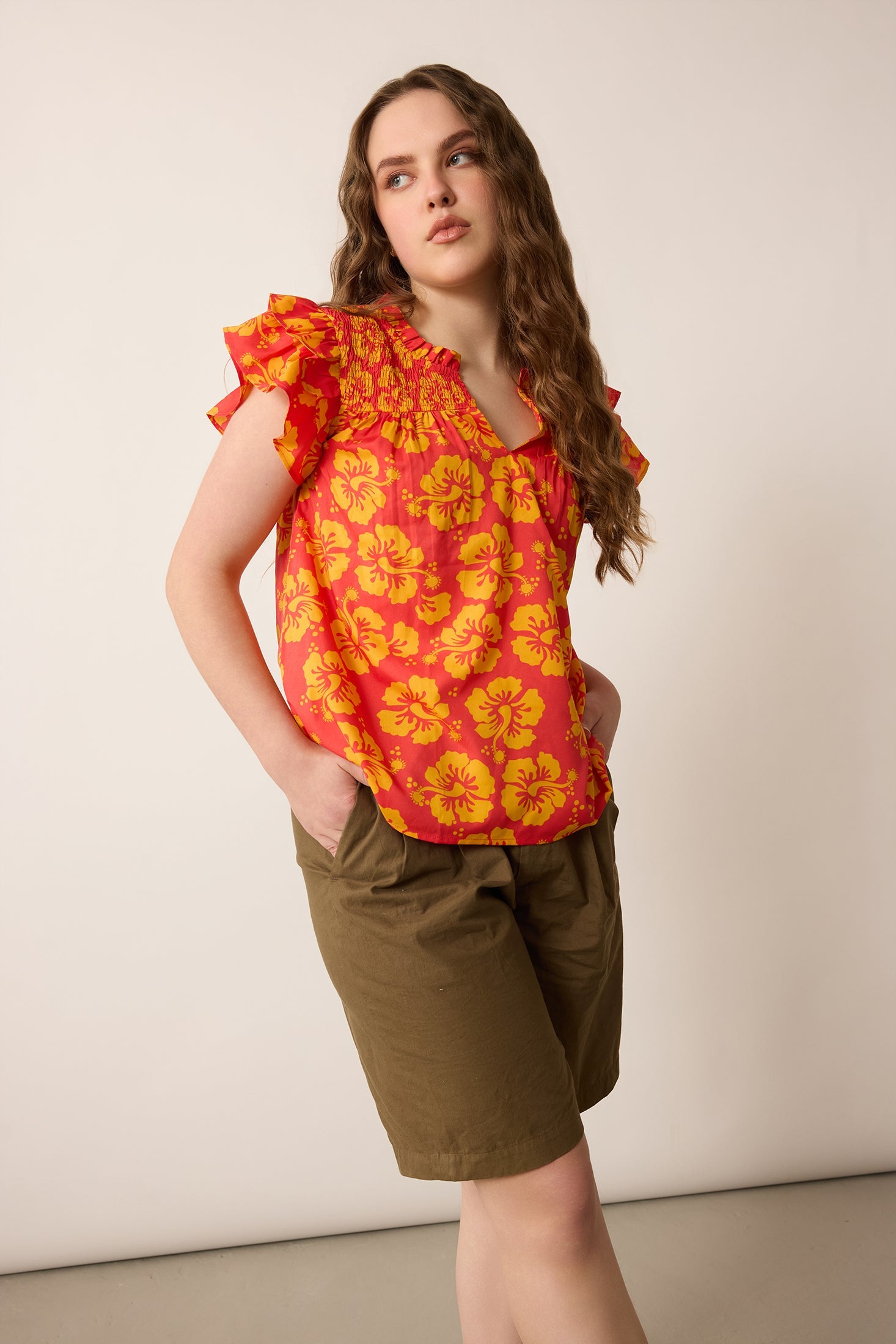 Love of	Lydia Floral Top In Yellow