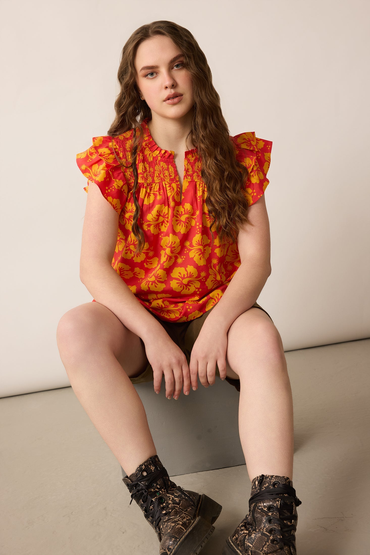 Love of	Lydia Floral Top In Yellow